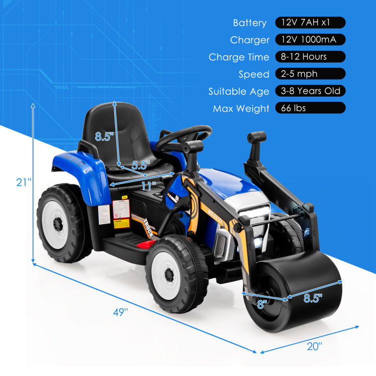 12V Kids Ride on Road Roller with 2.4G Remote Control