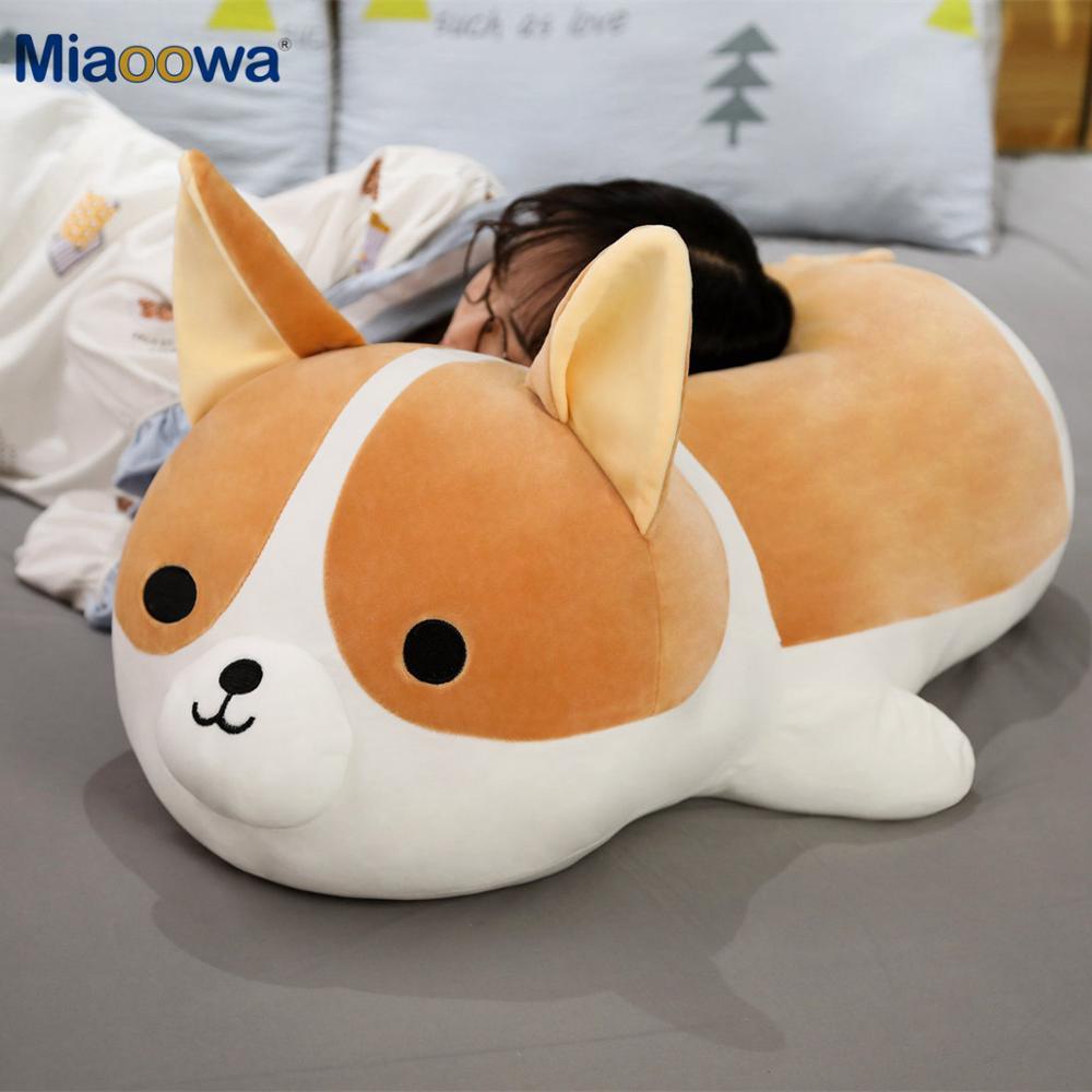 40-80cm Giant Size Cute Corgi Dog Plush Toys Stuffed Animal Puppy Dog Pillow Soft Lovely Doll Kawaii Christmas Gift for Kids