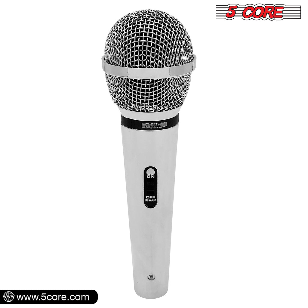 5 CORE Premium Vocal Dynamic Cardioid Handheld Microphone Unidirectional Mic with 16ft Detachable XLR Cable to ¼ inch Audio Jack and On/Off Switch for Karaoke Singing - PM 111 CH