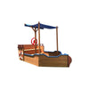 Outsunny Pirate Ship Sandbox with Cover and Rudder, Wooden Sandbox with Storage Bench and Seat, Outdoor Toy for Kids Ages 3-8 Years Old