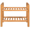 Shoe Rack with 2 Shelves Solid Oak Wood 19.7"x10.6"x15.7"