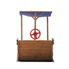 Outsunny Pirate Ship Sandbox with Cover and Rudder, Wooden Sandbox with Storage Bench and Seat, Outdoor Toy for Kids Ages 3-8 Years Old