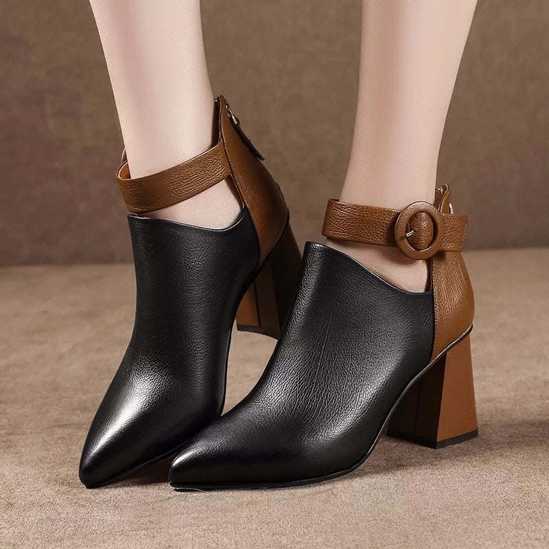 Autumn Early Winter Shoes Women Boots Fashion Ladies High Heels Boots Pointed toe Woman Party Shoes Women Ankle Boots