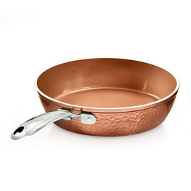 Hammered Nonstick Frying Pan Ceramic Skillet PFOA Free Dishwasher Safe Copper 12 inch