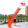 Lightweight Dragon Poi with 3D Dragon Head & Swing Rope Combo for Kids and Beginners, Flowy Dragon Ribbon Streamer Outdoor Fitness Golden Dragon Stage Prop Set