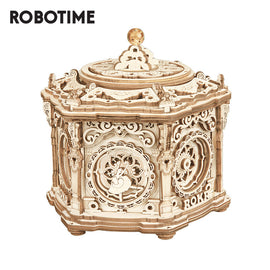 Robotime ROKR Music Box 3D Wooden Puzzle Game Assembly Model Building Kits Toys for Children Kids Birthday Gifts