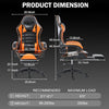 Ergonomic Gaming Chair for Adults, Comfortable Computer Chair for Heavy People, Adjustable Height Office Desk Chair with Wheels, Breathable Leather Video Game Chairs