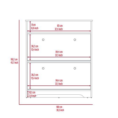 DEPOT E-SHOP Wayne Shoe Rack, One Open Shelf, Superior Top, Dark Brown