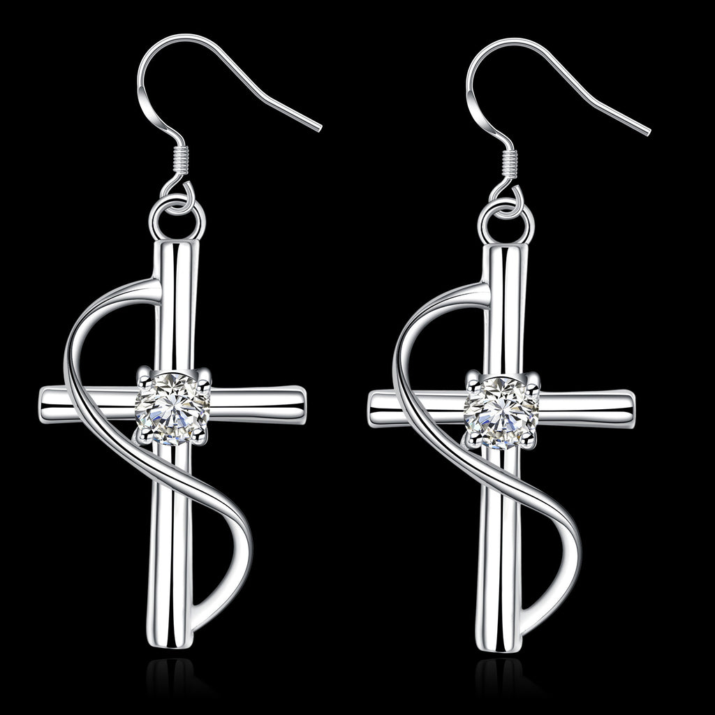 2018 New Cross-border Popular Elongated Cross Earrings