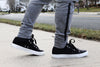 Fear0 NJ Simple Black/White Skateboard Gum Grip Skateboard Canvas Sneakers Men