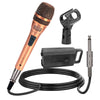 Professional Dynamic Vocal Microphone Neodymium Cardioid Unidirectional Handheld Mic for Speakers Karaoke W/Steel Mesh Grille Metal ON/Off Switch 16ft Detachable Cable+Clip+Carry Case-ND-807 CoppereX