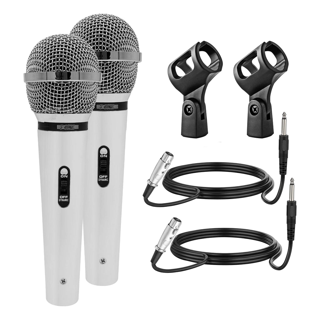 5 CORE Premium Vocal Dynamic Cardioid Handheld Microphone Unidirectional Mic with 16ft Detachable XLR Cable to ¼ inch Audio Jack and On/Off Switch for Karaoke Singing - PM 111 CH