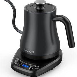 Electric Gooseneck Kettle Temperature Control & 5 Variable Presets;  Pour-Over Tea Kettle for Coffee Brewing;  Stainless Steel Inner;  1200W Rapid Heating;  Temp Holding;  0.8L;  Matte Black