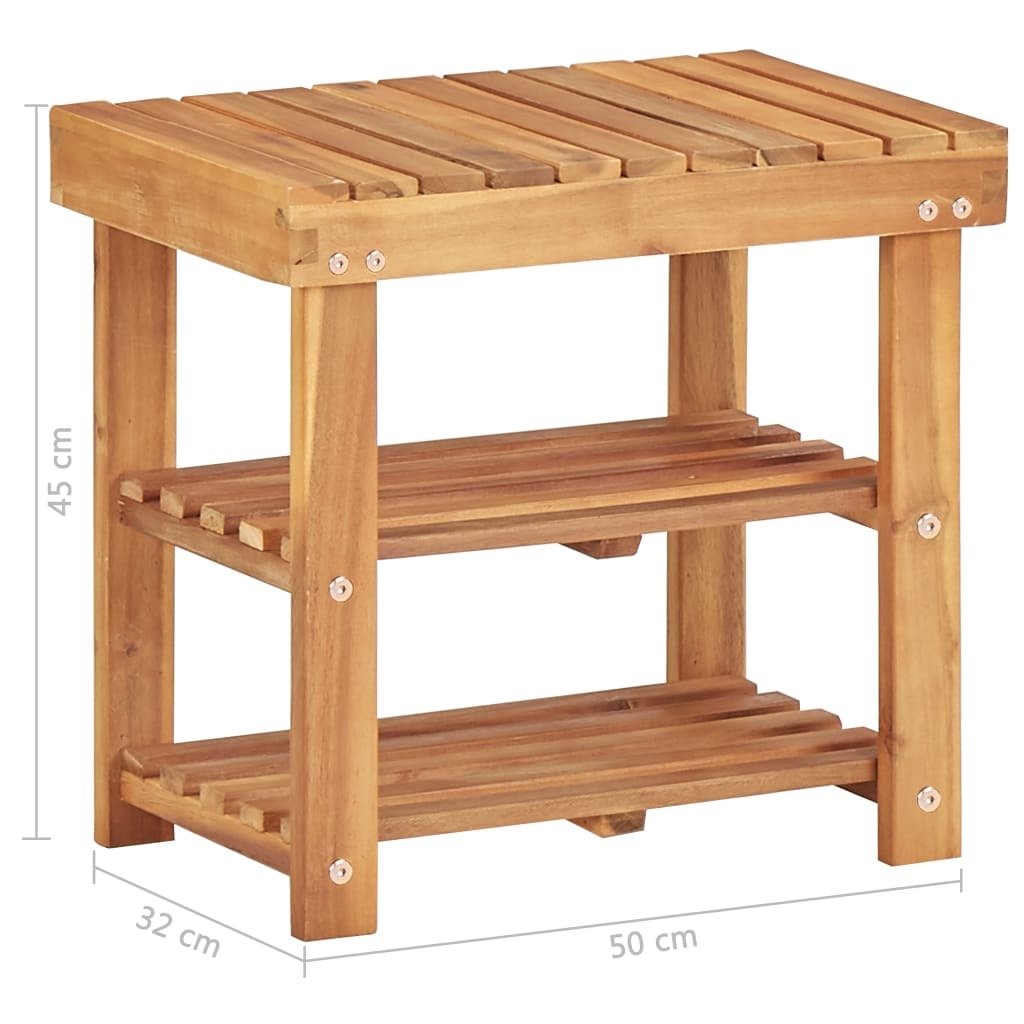 Shoe Rack 19.6"x12.5"x17.7" Solid Acacia Wood