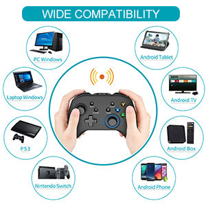 Wireless Gaming Controller;  Game Controller for PC Windows 7/8/10/11;  PS3;  Switch;  Dual-Vibration Joystick Gamepad for Computer