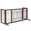 38"-71" Adjustable Wooden Pet Gate for Dogs, Indoor Freestanding Dog Fence for Doorways, Stairs, Deep Brown