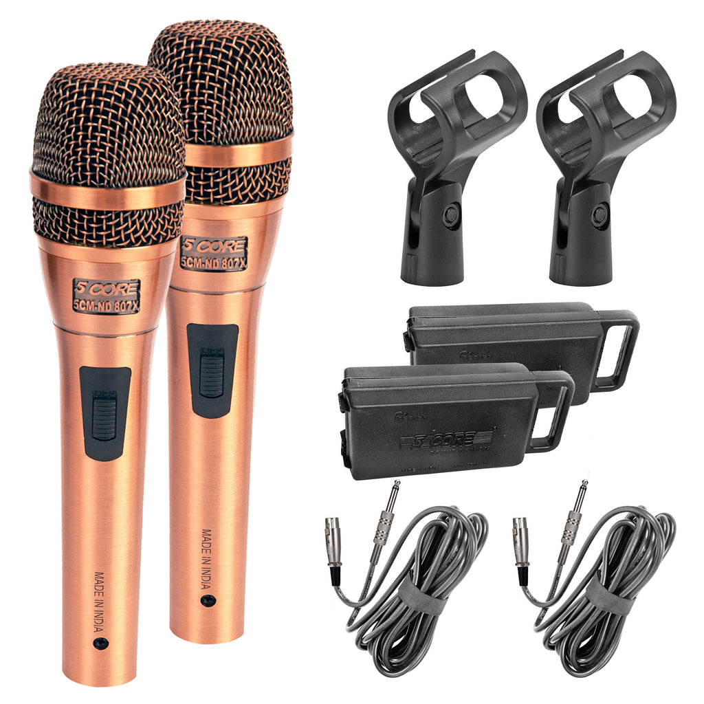 Professional Dynamic Vocal Microphone Neodymium Cardioid Unidirectional Handheld Mic for Speakers Karaoke W/Steel Mesh Grille Metal ON/Off Switch 16ft Detachable Cable+Clip+Carry Case-ND-807 CoppereX