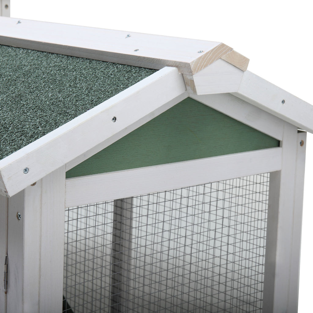 Large Wooden Rabbit Hutch Indoor and Outdoor Bunny Cage with a Removable Tray and a Waterproof Roof