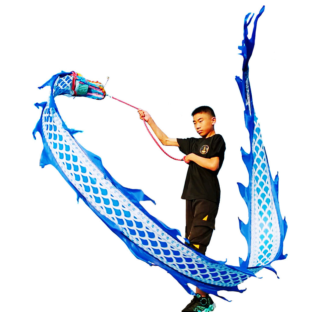 Lightweight Dragon Poi with 3D Dragon Head & Swing Rope Combo for Kids and Beginners, Flowy Dragon Ribbon Streamer Outdoor Fitness Golden Dragon Stage Prop Set