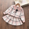 2022 New Girl Sweater Clothes Children Winter Dress Bow Doll Collar Clothes Coat Casual Dress Sweater Christmas Girls Suits