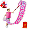 Lightweight Dragon Poi with 3D Dragon Head & Swing Rope Combo for Kids and Beginners, Flowy Dragon Ribbon Streamer Outdoor Fitness Golden Dragon Stage Prop Set