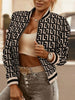 Coat Women Jacket Fashion Geometric Print Long Top