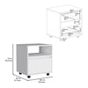 DEPOT E-SHOP Wasilla Nightstand with Open Shelf, 1 Drawer and Casters, White