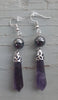 Amethyst Shungite Black Tourmaline Earrings