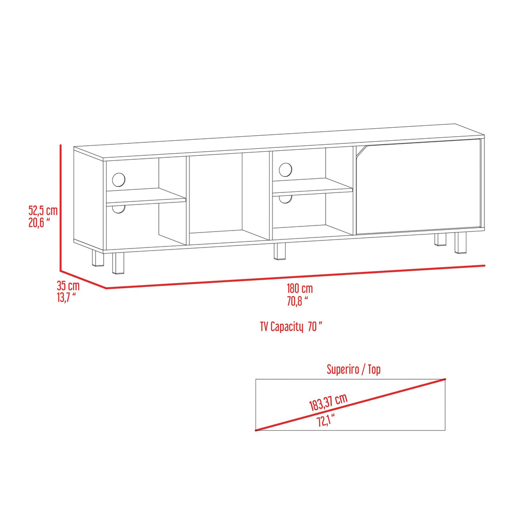 Native TV Stand for TV´s up 70", Four Open Shelves, Five Legs