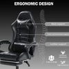 Ergonomic Gaming Chair for Adults, Comfortable Computer Chair for Heavy People, Adjustable Height Office Desk Chair with Wheels, Breathable Leather Video Game Chairs