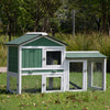 Large Wooden Rabbit Hutch Indoor and Outdoor Bunny Cage with a Removable Tray and a Waterproof Roof