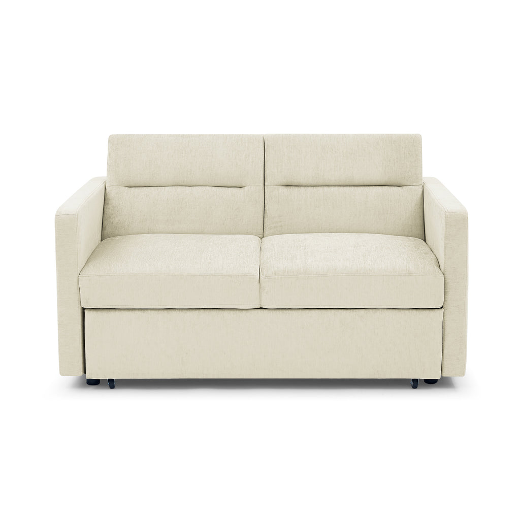 Loveseats Sofa Bed with Pull-out Bed;  Adjsutable Back and Two Arm Pocket