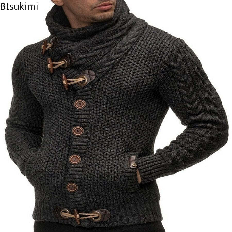 Autumn Winter Man Sweaters Streetwear Clothes Turtleneck Sweater Men Long Sleeve Knitted Pullovers Soft Warm Basic Sweater Male