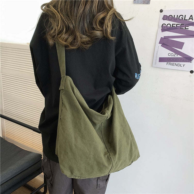 Women's Shoulder Bag Large Canvas Crossbody Bags Female Students School Handbags