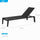 Emoti Outdoor Chaise Lounge Chair;  Sunlounge with padding Black Frame;  Set of 2;  Aluminum