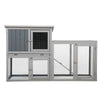 Wooden Rabbit Hutch Chicken Coop with 1 Removable Tray and 3 Lockable Doors for Indoor and Outdoor Use, Gray+White XH