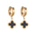 Korean version of the titanium steel short section ear buckle four-leaf flower earrings female 18k gold earrings versatile girls simple earrings wholesale
