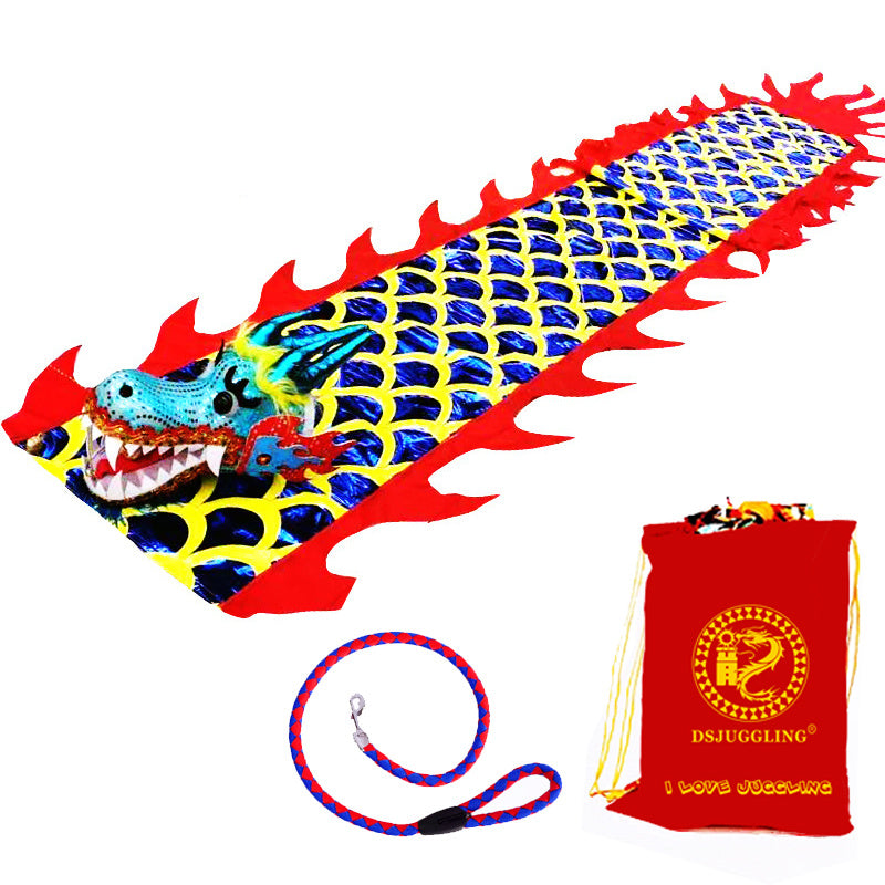 Lightweight Dragon Poi with 3D Dragon Head & Swing Rope Combo for Kids and Beginners, Flowy Dragon Ribbon Streamer Outdoor Fitness Golden Dragon Stage Prop Set