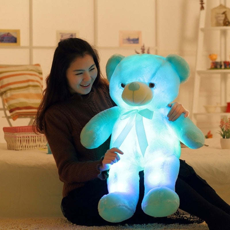 32-75CM Luminous Creative Light Up LED Teddy Bear Stuffed Animal Plush Toy Colorful Glowing Teddy Bear Christmas Gift for Kid