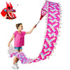 Lightweight Dragon Poi with 3D Dragon Head & Swing Rope Combo for Kids and Beginners, Flowy Dragon Ribbon Streamer Outdoor Fitness Golden Dragon Stage Prop Set