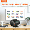 VEVOR Direct Bluetooth Thermal Label Printer HD(300DPI), All in One BT-USB Cable Dual-use Shipping Label Printer w/Automatic Label Recognition, Support Windows/MacOS/Linux/Chromebook/Android/iOS