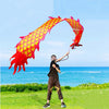 Lightweight Dragon Poi with 3D Dragon Head & Swing Rope Combo for Kids and Beginners, Flowy Dragon Ribbon Streamer Outdoor Fitness Golden Dragon Stage Prop Set