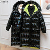 Snow Coat Winter Clothes Woman Long Black Puffer Jacket Feather Parka Hooded Down Jacket