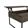 DEPOT E-SHOP Viena Lift Top Coffee Table, Flexible Shelf, Two Legs , Dark Walnut