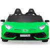 Licensed Lamborghini 24V Kids Ride On Electric Cars, Battery Powered Drifting Car with Double PU Seats, Remote Control, High-Low Speed, LED Lights, MP3, USB, Toy Gift for 3-8 Years Old, Green