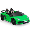 Licensed Lamborghini 24V Kids Ride On Electric Cars, Battery Powered Drifting Car with Double PU Seats, Remote Control, High-Low Speed, LED Lights, MP3, USB, Toy Gift for 3-8 Years Old, Green