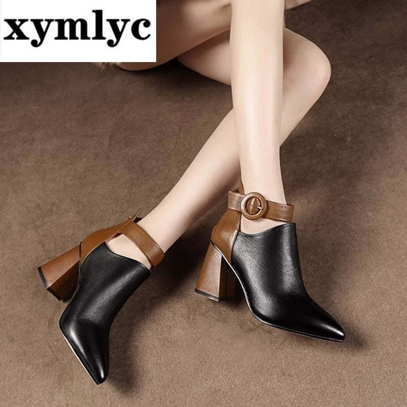 Autumn Early Winter Shoes Women Boots Fashion Ladies High Heels Boots Pointed toe Woman Party Shoes Women Ankle Boots