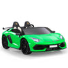 Licensed Lamborghini 24V Kids Ride On Electric Cars, Battery Powered Drifting Car with Double PU Seats, Remote Control, High-Low Speed, LED Lights, MP3, USB, Toy Gift for 3-8 Years Old, Green