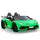 Licensed Lamborghini 24V Kids Ride On Electric Cars, Battery Powered Drifting Car with Double PU Seats, Remote Control, High-Low Speed, LED Lights, MP3, USB, Toy Gift for 3-8 Years Old, Green