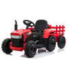 12V Kids Ride On Tractor with Trailer, Battery Powered Electric Car w/ Music, USB, Music, LED Lights, Vehicle Toy for 3 to 6 Ages, Red